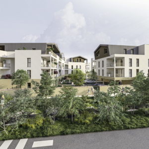 Construction d’un pôle de  77 logements avec centres d’activités et services.