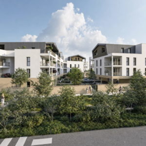 Construction d&rsquo;un pôle de  77 logements avec centres d&rsquo;activités et services.